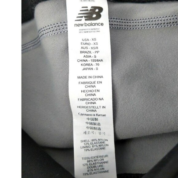 New Balance Capri Leggings Womens XS Black Gray Print Fitted Running Workout - Picture 8 of 12